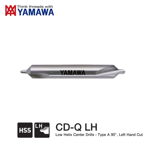 Mũi Khoan Tâm Xoắn Trái CD-Q LH Yamawa, Độ Xoắn Thấp Loại A 90 Độ