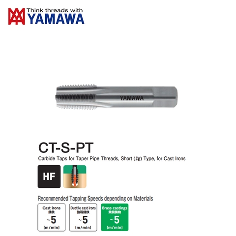 Mũi Taro Carbide Chạy Gang CT-S-PT Yamawa Ren Ngắn