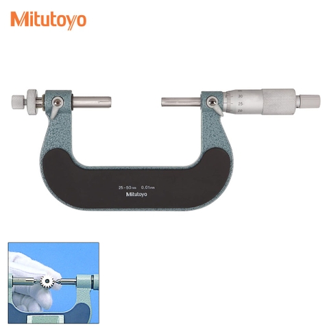 Panme đo ngoài Mitutoyo 124-173 đo bánh răng 0~25mm 0.01mm