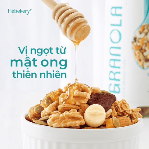 Combo 3 Hũ 500gr Granola Siêu Hạt Dinh Dưỡng 3 Vị - Ngũ Cốc Dinh Dưỡng HEBEKERY by HEBE