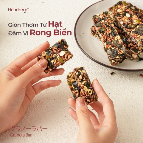 Thanh Hạt Granola Bar Rong Biển Nhật Bản Hebekery - Thanh Ngũ Cốc Siêu Hạt Dinh Dưỡng Rong Biển Ăn Vặt Healthy