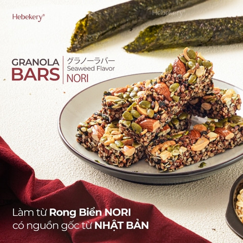 Thanh Hạt Granola Bar Rong Biển Nhật Bản Hebekery - Thanh Ngũ Cốc Siêu Hạt Dinh Dưỡng Rong Biển Ăn Vặt Healthy