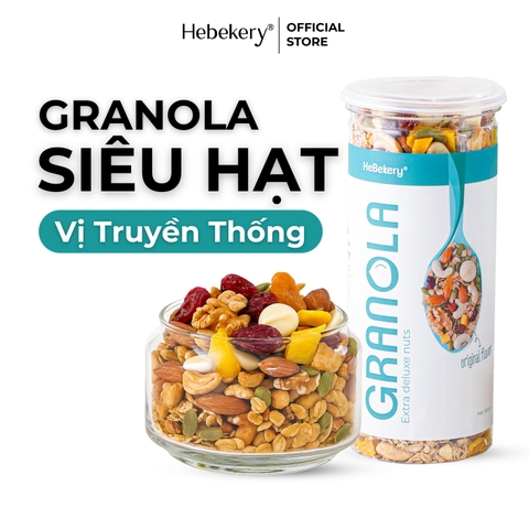 Granola Siêu Hạt 3 Vị Truyền Thống, Choco, Matcha - Ngũ Cốc Ăn Vặt Dinh Dưỡng Cao Cấp Ăn Kiêng Lành Mạnh by Hebekery
