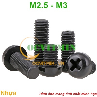 Ốc Bake Bằng Nhựa Đầu Tròn M2.5 M3
