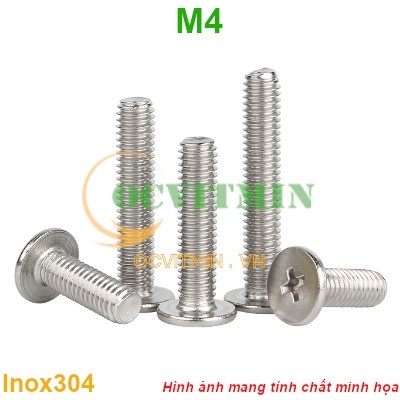 Ốc Bake Đầu Dẹp Mỏng M4 Inox304