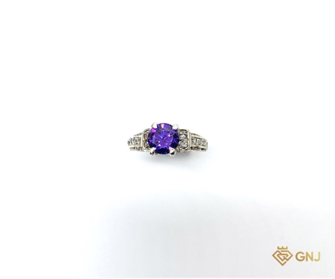 Nhẫn bạc đính đá Amethyst