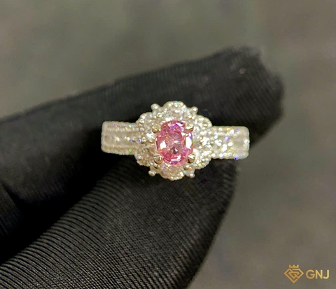 Nhẫn bạc nữ đính đá Tourmaline tự nhiên