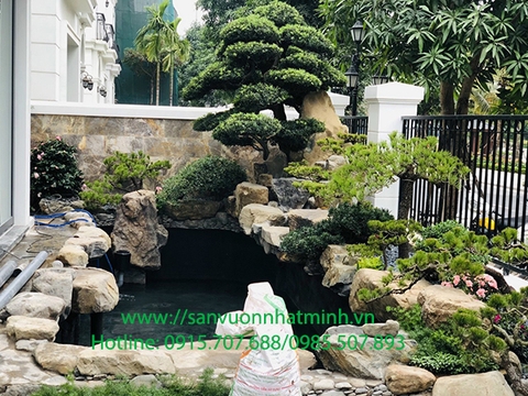 Thiết kế, thi công hồ cá koi tại biệt thự nhà anh Lâm - Đông Anh - Hà Nội
