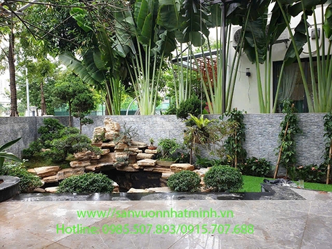 Thiết kế, thi công hồ cá koi góc sân vườn