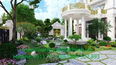 Biệt thự phong cách tân cổ điển, sân vườn hồ cá koi đẹp nhất Hà Nội