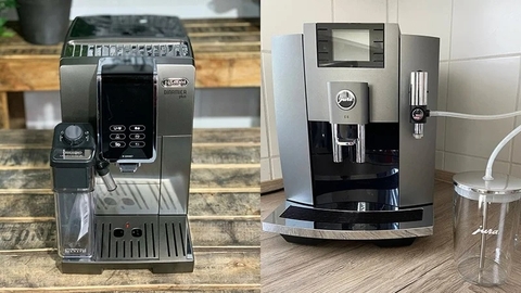 DeLonghi Dinamica Plus vs Jura E8: So sánh 8 yếu tố giữa hai máy pha cà phê Espresso siêu hiệu quả, siêu tự động