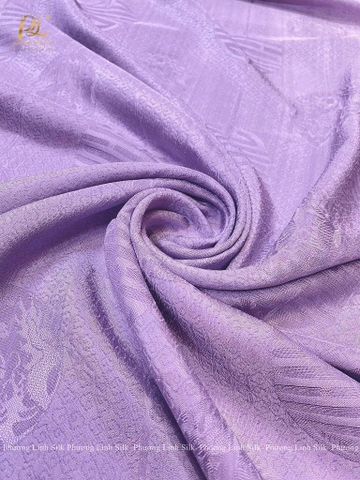 VẢI LỤA VÂN TÍM PASTEL 100% TƠ TẰM