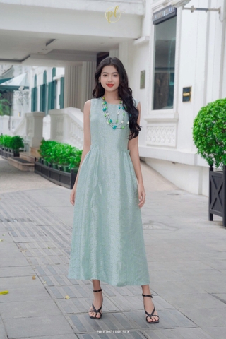 VÁY LỤA TƠ TẰM NHÚM SƯỜN