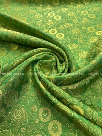 VẢI LỤA TƠ TẰM HOA HỒNG THỌ