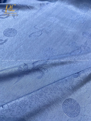 VẢI LỤA VÂN XANH SỨ NHẠT 100% TƠ TẰM