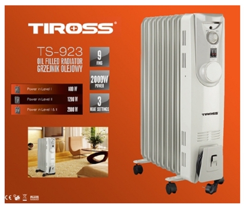 Máy sưởi dầu Tiross TS923, 9 thanh sưởi