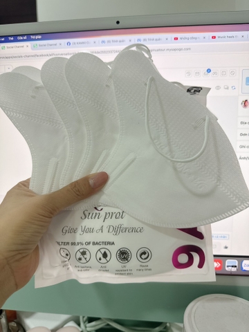 Khẩu trang 9a 4 lớp kháng khuẩn - Trắng 100 cái