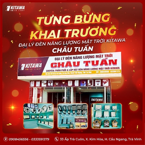 Khai trương đại lý đèn năng lượng mặt trời KITAWA tại Trà Vinh