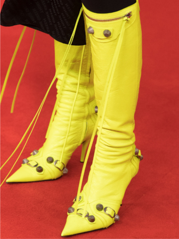 KNEE BOOTS MŨI NHỌN KHÓA KÉO HÔNG GÓT 9.5CM