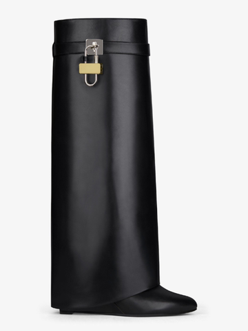 KNEE BOOTS DA MỜ MŨI TRÒN ĐẾ BỆT