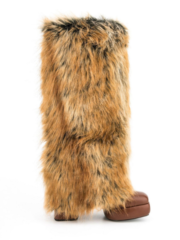 KNEE BOOTS ĐẾ ĐÚP MŨI VUÔNG ỐNG LÔNG