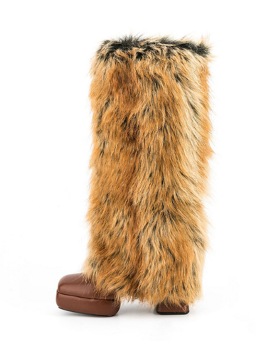 KNEE BOOTS ĐẾ ĐÚP MŨI VUÔNG ỐNG LÔNG