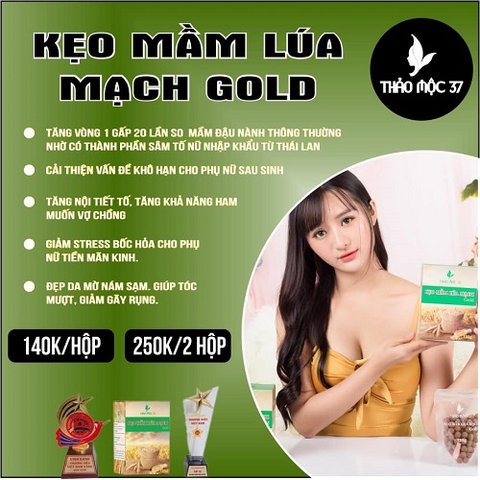 KẸO MẦM LÚA MẠCH GOLD (KẸO NỞ NGỰC) THẢO MỘC 37