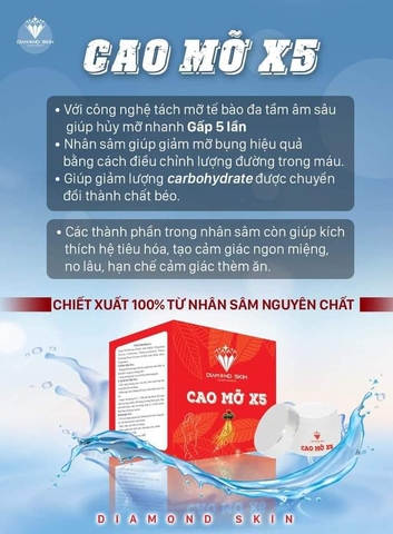 CAO TAN MỠ X5  XỊT HỦY MỠ NHÂN SÂM