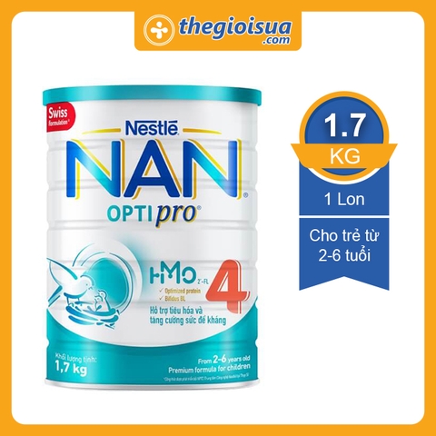 🍀🍀🍀 Sữa Nan Optipro 4 1,7kg, HMO (cho trẻ 2-6 tuổi)
