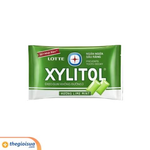 Kẹo cao su Lotte Xylitol không đường - hương Lime Mint