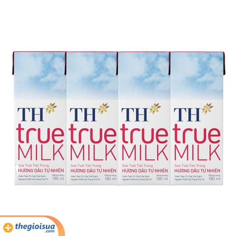 Sữa tươi tiệt trùng TH Dâu 180ml