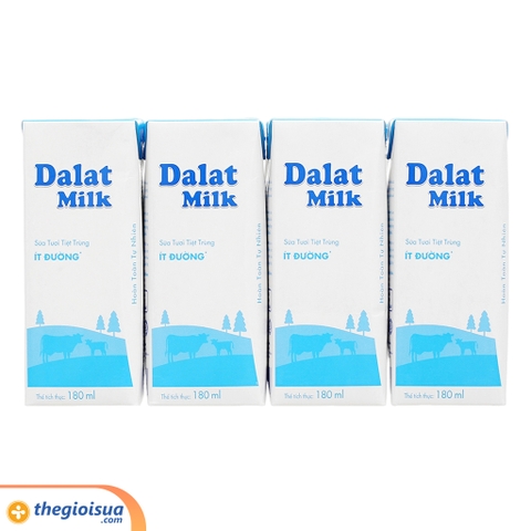 Sữa tươi tiệt trùng ít đường Dalatmilk 180ml