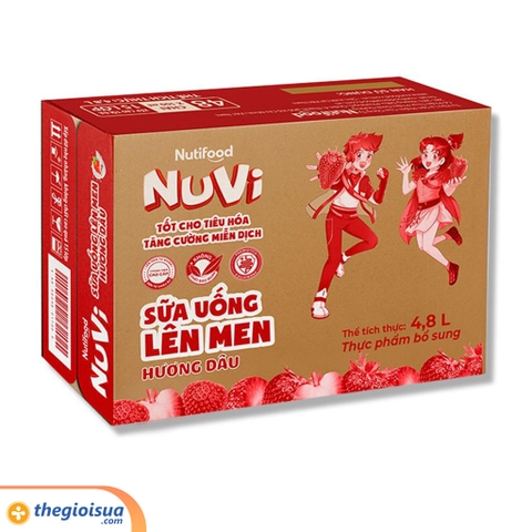 Sữa uống lên men Nuvi Hương Dâu chai 100ml