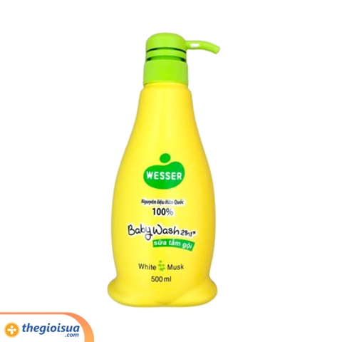 Sữa tắm gội Wesser 2 in 1 500ml (Xanh lá)