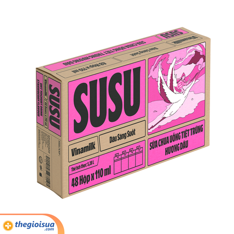 Sữa chua uống tiệt trùng hương Dâu Susu hộp 110ml