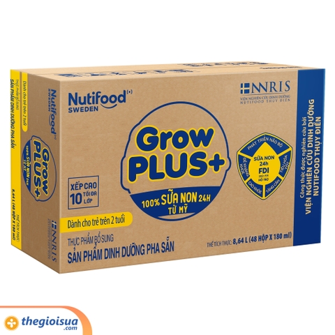 Sữa bột pha sẵn GrowPLUS+ Vàng trên 2 tuổi - Sữa non tăng đề kháng 180ml