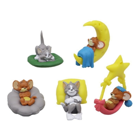 Bộ 5 nhân vật hoạt hình Tom và Jerry - Cao : 3 - 5cm - Nặng : 100gram - Figure Tom and Jerry - No Box - Bọc Túi OPP