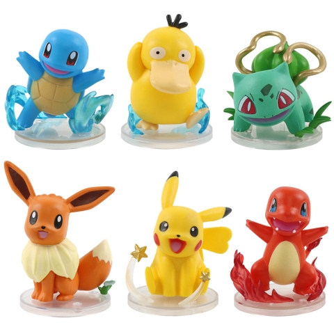 Hàng Cao Cấp -  Mô Hình POKEMON Bộ 6 Pokemon có đế - Cao 5-8cm - Nặng 600gram - Pokemon - No Box - Bọc Túi OPP