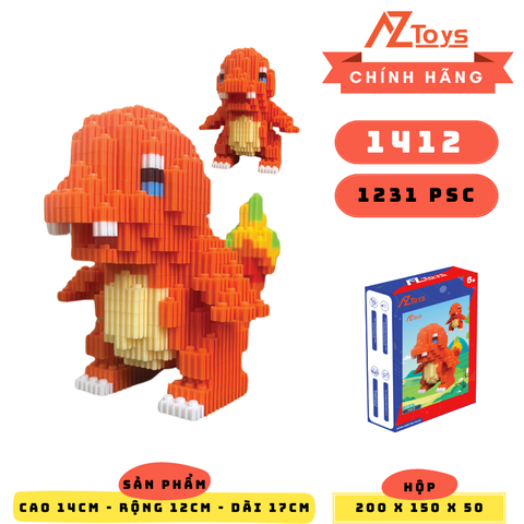 MÃ 1412- Charmander Mini - Sỉ Lẻ 37k - Sỉ Thùng 32k - Thùng 46 con