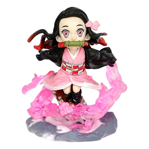 Mô Hình Kimetsu No Yaiba nezuko chiến đâu - Cao 8cm - nặng 100gram - Figure Thanh gươm diệt quỷ - Có Vỏ Hộp màu