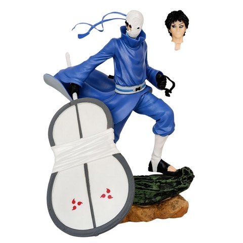 Mô Hình Naruto Obito dáng đứng - Cao 25cm - ngang 18cm - nặng 670gram - Phụ kiện : Quạt + 1 đầu thay thế- Figure Naruto - Full box + box màu