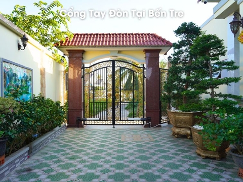 Công Trình Cổng Tay Đòn Roger BE20 Hoàn Thiện Tại Bến Tre