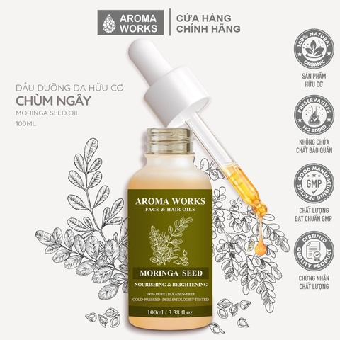 Dầu Dưỡng Da Hữu Cơ Chùm Ngây - Aroma Works Face & Hair Oil Moringa Seed