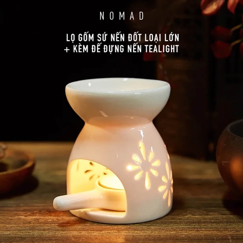 Lọ Gốm Sứ Tráng Men Loại Lớn + Kèm Đế Đựng Nến Tealight