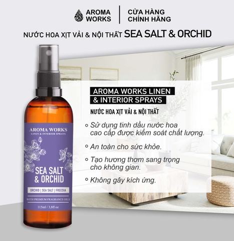 Nước Hoa Xịt Thơm Vải, Nội Thất Aroma Works Linen & Interior Sprays