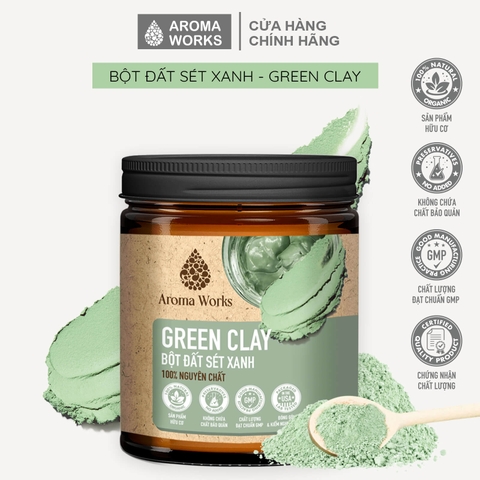 Bột Đất Sét Xanh Nguyên Chất Aroma Works Green Clay Powder 130gr