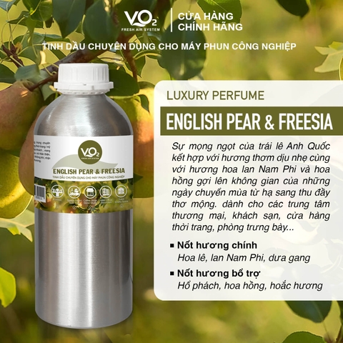 Tinh Dầu Cho Máy Phun Công Nghiệp VO2 Luxury Perfume - English Pear & Fressia