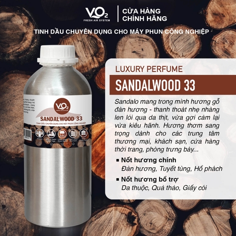 Tinh Dầu Cho Máy Phun Công Nghiệp VO2 Luxury Perfume - Sandalwood 33