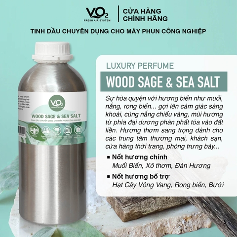 Tinh Dầu Cho Máy Phun Công Nghiệp VO2 Luxury Perfume - Wood Sage & Sea Salt
