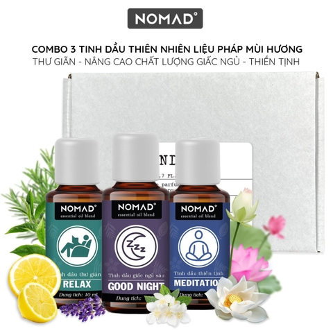 Combo 3 Tinh Dầu Nomad Thư Giãn, Giúp Ngủ Ngon, Tĩnh Tâm 10mlx3